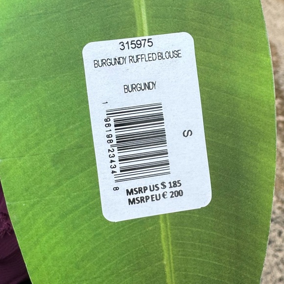 SOLD ELSEWHERE NWT FARM Rio burgundy/purple ruffled long sleeve gathered blouse - Picture 10 of 13